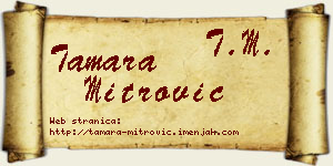 Tamara Mitrović vizit kartica